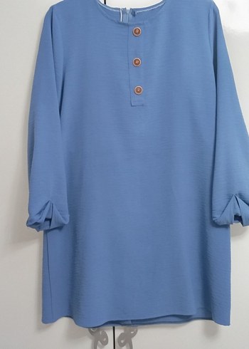 Mavi Düğmeli Bluzu - Görsel 3