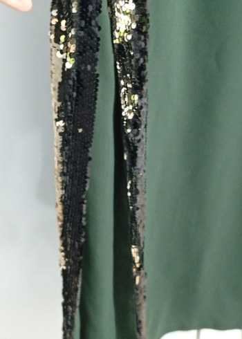 haki Yeşil Uzun Kollu Nakışlı Bohem Elbise - Görsel 8