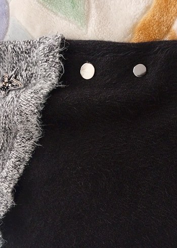 Gri Örgü Kadın Triko Kazak - Görsel 3