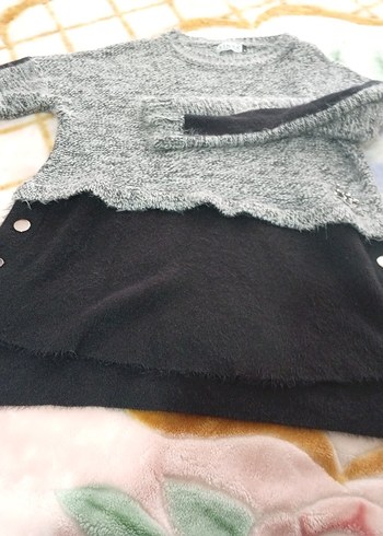 Gri Örgü Kadın Triko Kazak - Görsel 5