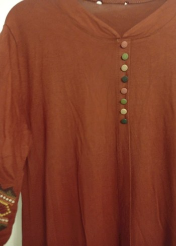 Uzun Kollu, Nakışlı Bohem Kadın Tunik - Görsel 6