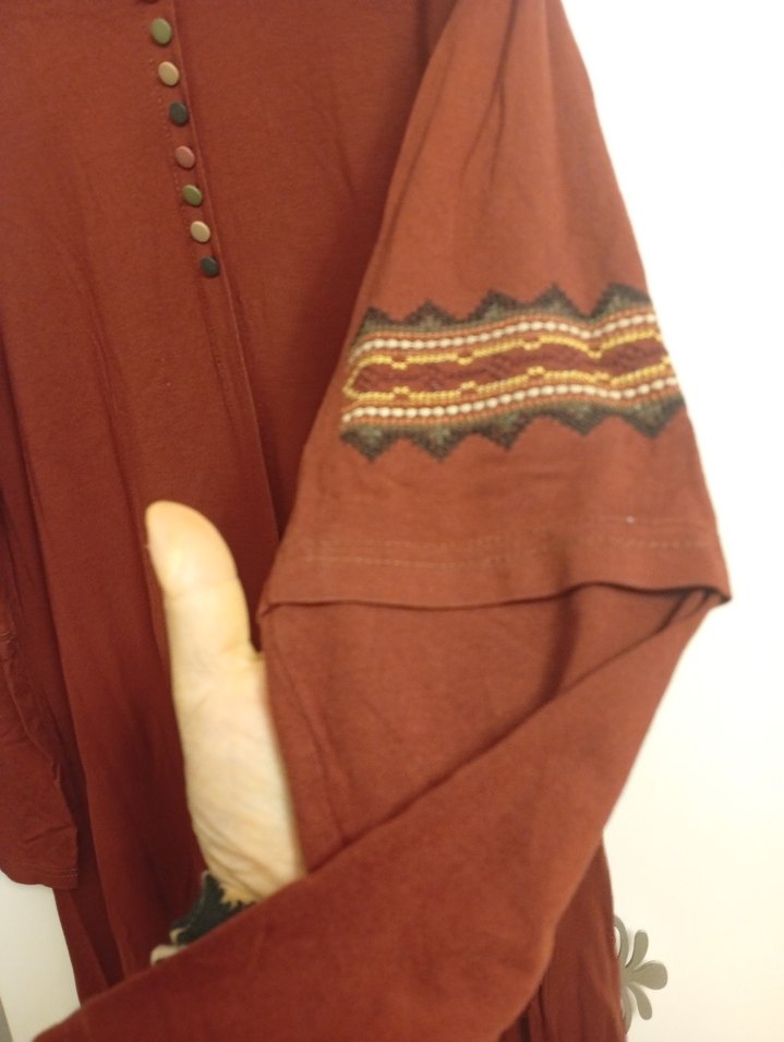 Uzun Kollu, Nakışlı Bohem Kadın Tunik - Görsel 4