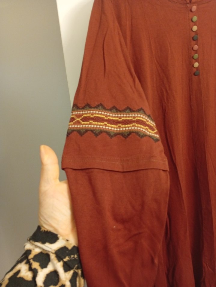 Uzun Kollu, Nakışlı Bohem Kadın Tunik - Görsel 2