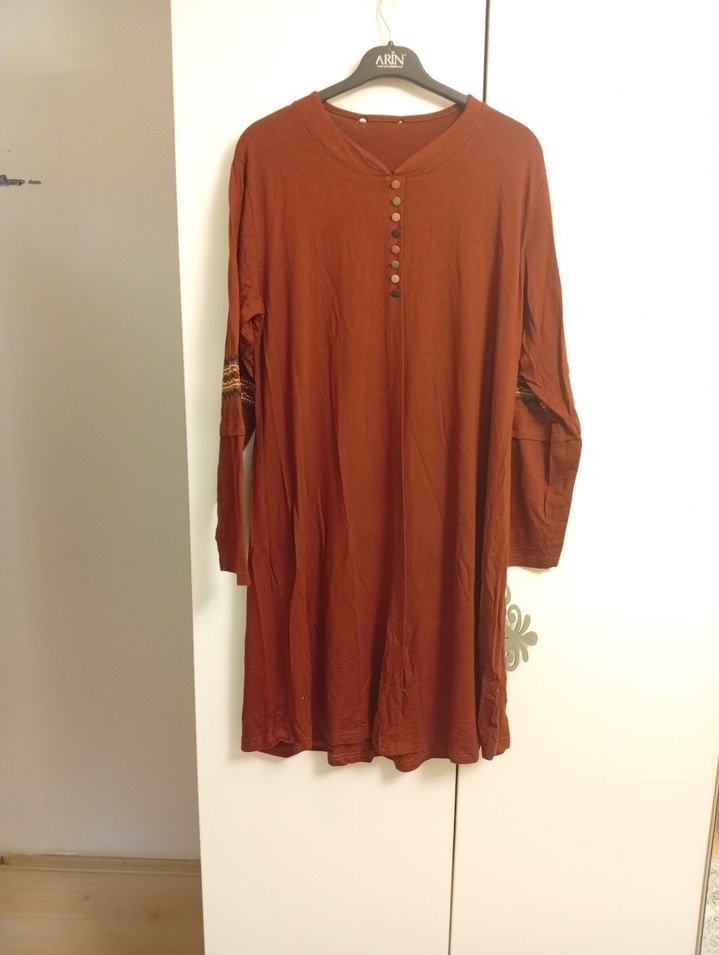 Uzun Kollu, Nakışlı Bohem Kadın Tunik - Görsel 3