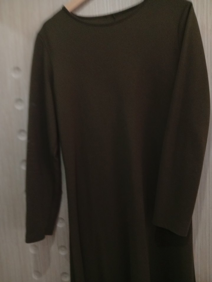 Uzun Kollu Haki Uzun Elbise - Görsel 4