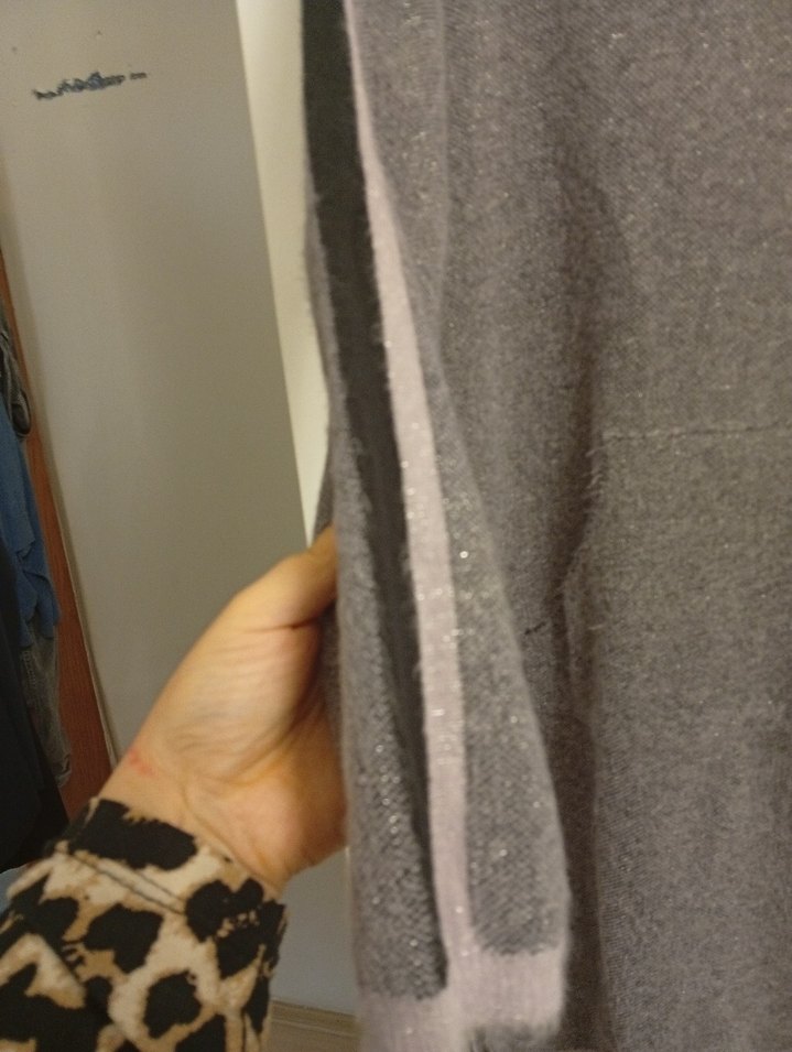 Gri Kadın Midi Örgü Kazak - Görsel 4