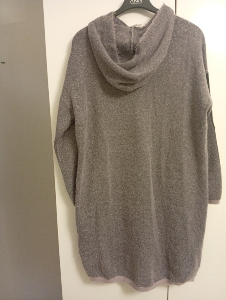 Gri Kadın Midi Örgü Kazak - Görsel 3