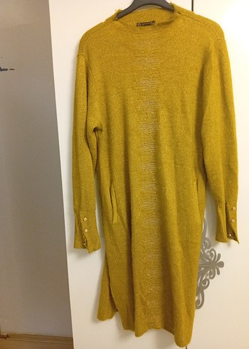 yağ yeşili Triko Midi Kadın Kazak - Görsel 6