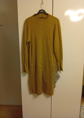 yağ yeşili Triko Midi Kadın Kazak - Görsel 5