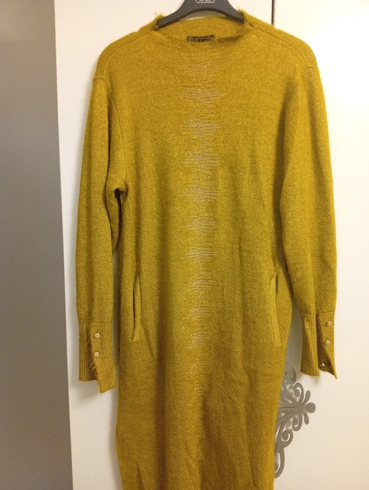 yağ yeşili Triko Midi Kadın Kazak - Görsel 3