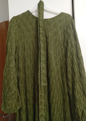 Haki Uzun abiye elbise - Görsel 3