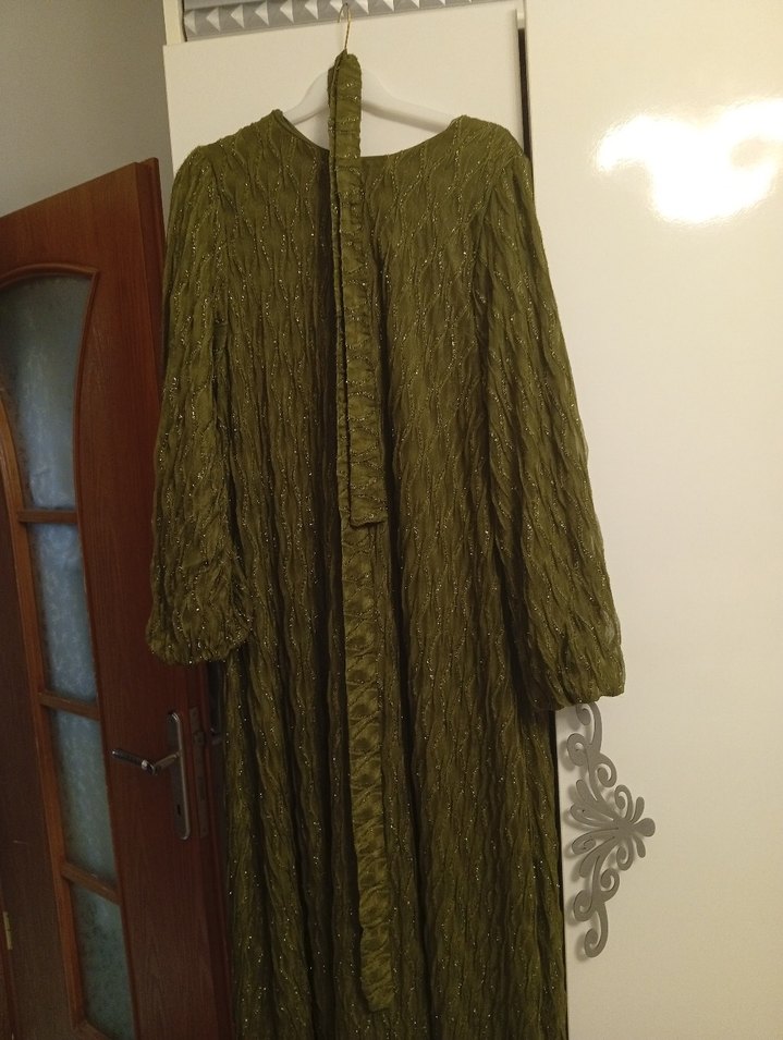 Haki Uzun abiye elbise - Görsel 5