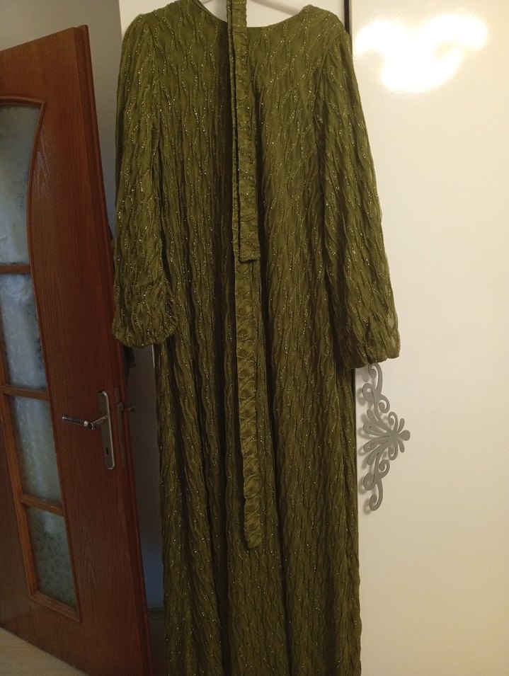 Haki Uzun abiye elbise - Görsel 2