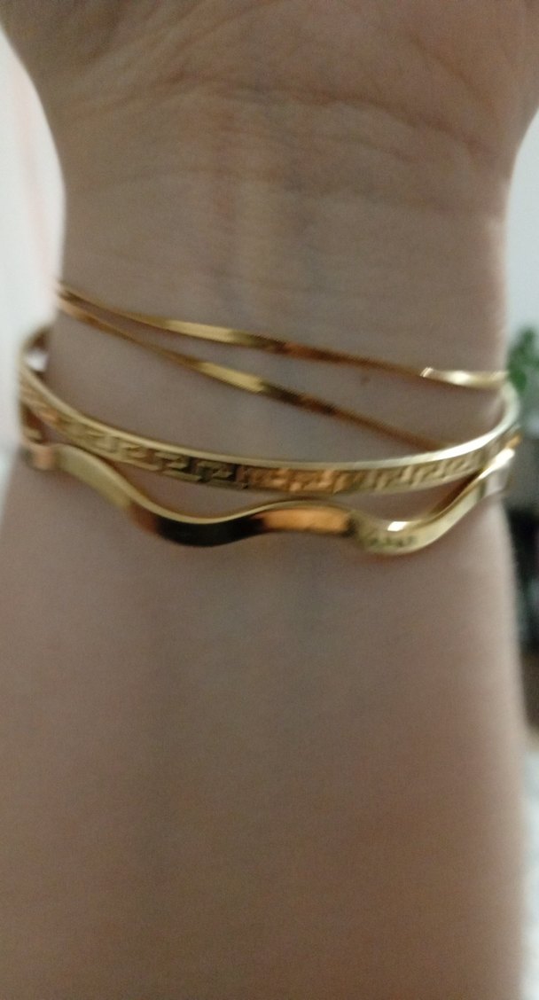 Altın Renkli Elastik Minimalist Bileklik - Görsel 4