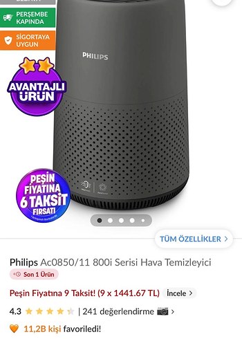 Philips Gri Beyaz Hava Temizleyici ve Nemlendirici - Görsel 4