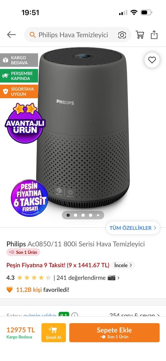 Philips Gri Beyaz Hava Temizleyici ve Nemlendirici - Görsel 4