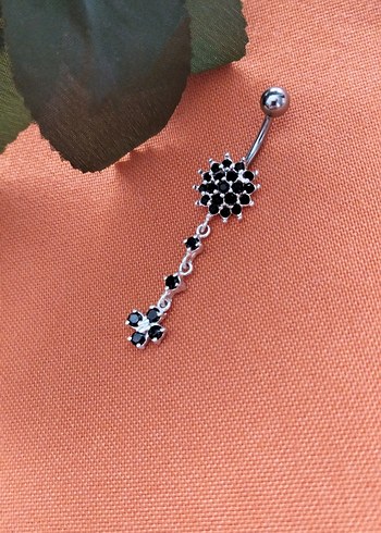 925 Ayar Gümüş Uzun Göbek Piercingi - Görsel 2