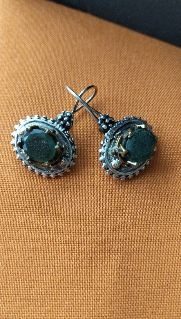 925 Ayar Gümüş Kök Zümrüt Taşlı Takı Seti - Görsel 3