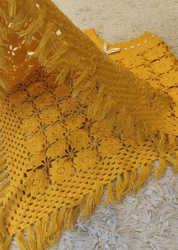 Kız Çocuk El Örgüsü Tasarım Panço - Görsel 3