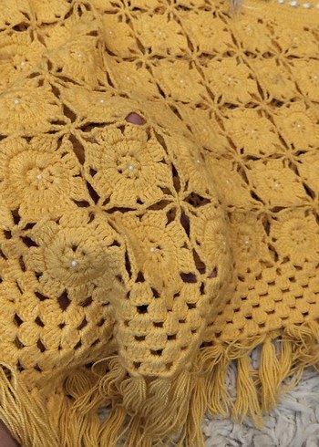 Kız Çocuk El Örgüsü Tasarım Panço - Görsel 4