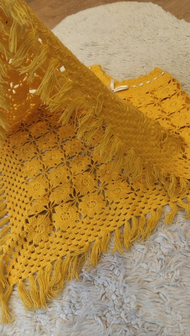 Kız Çocuk El Örgüsü Tasarım Panço - Görsel 3