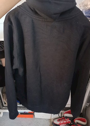 Diğer Düğmeli Yaka Siyah Erkek Sweatshirt