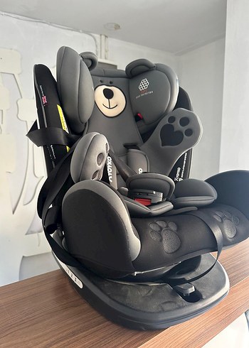 Yoyko bear 360 derece dönebilir yatabilir gri oto koltuğu
