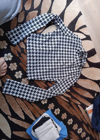 Gri Örgü Desenli crop