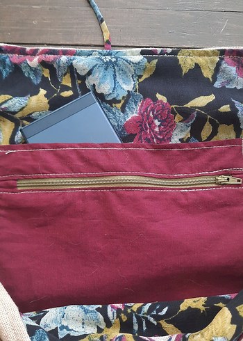 Bej Keten Bohem Kadın Çanta - Görsel 5