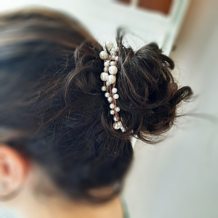 Uzun Beyaz Boncuklu Bohem Kadın Kolye - Görsel 3