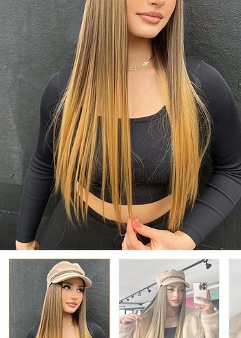 Kahverengi Sarı Ombreli Isıya Dayanıklı Saç Cit Cit - Görsel 4