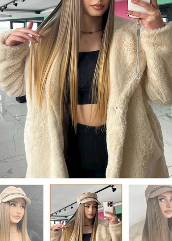 Kahverengi Sarı Ombreli Isıya Dayanıklı Saç Cit Cit - Görsel 3