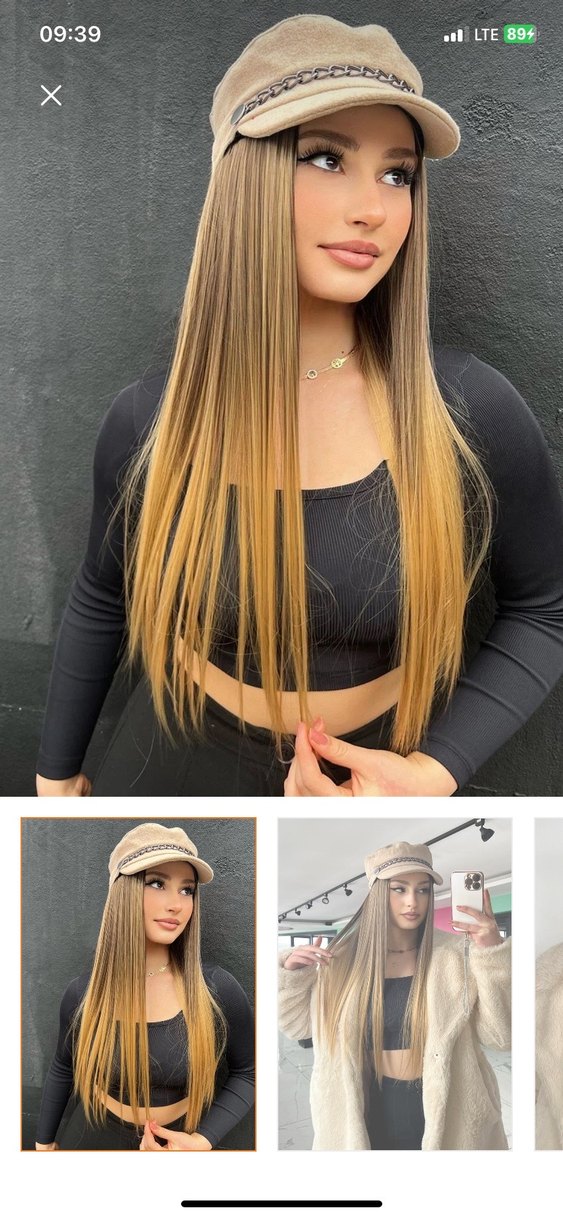 Kahverengi Sarı Ombreli Isıya Dayanıklı Saç Cit Cit - Görsel 4