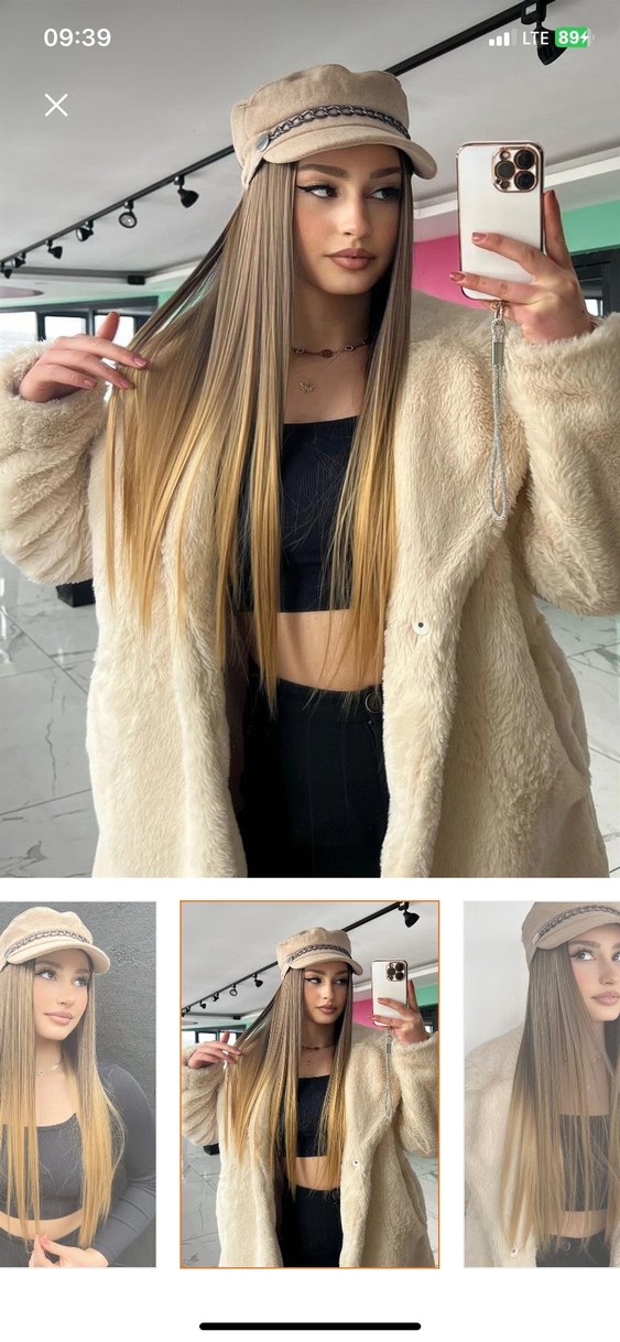 Kahverengi Sarı Ombreli Isıya Dayanıklı Saç Cit Cit - Görsel 3