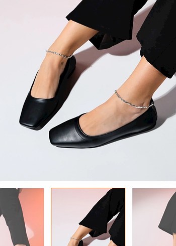 Siyah Deri Tokalı Blok Topuk Kadın Babet - Görsel 2