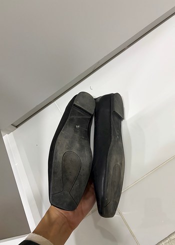 Siyah Deri Tokalı Blok Topuk Kadın Babet - Görsel 6