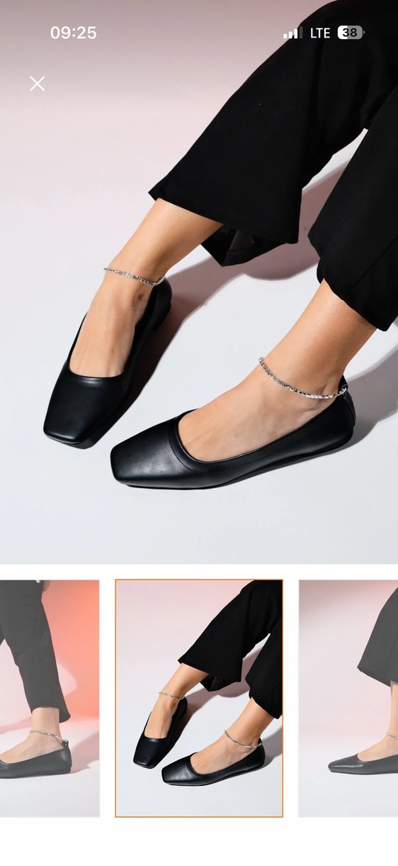 Siyah Deri Tokalı Blok Topuk Kadın Babet - Görsel 2