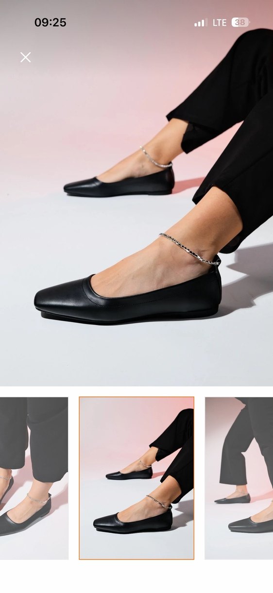 Siyah Deri Tokalı Blok Topuk Kadın Babet - Görsel 4