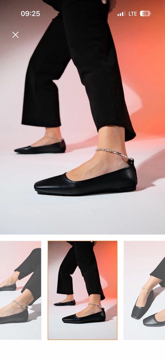 Siyah Deri Tokalı Blok Topuk Kadın Babet - Görsel 3