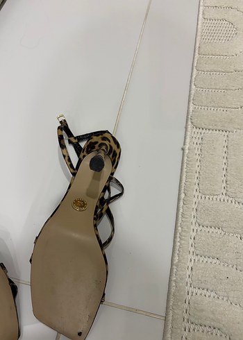 fabrika ince topuk leopar ayakkabı - Görsel 6