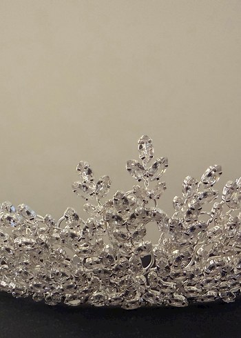 Beyaz Payetli Modern Klasik Gelin Tacı - Görsel 4