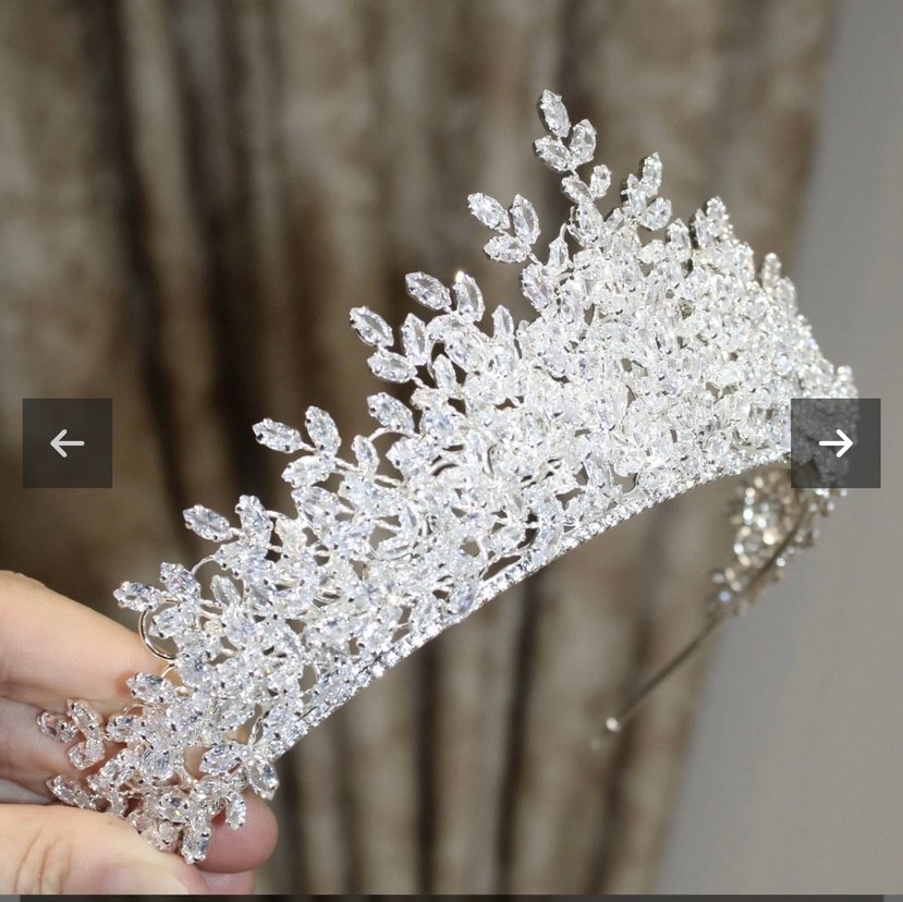 Beyaz Payetli Modern Klasik Gelin Tacı - Görsel 2