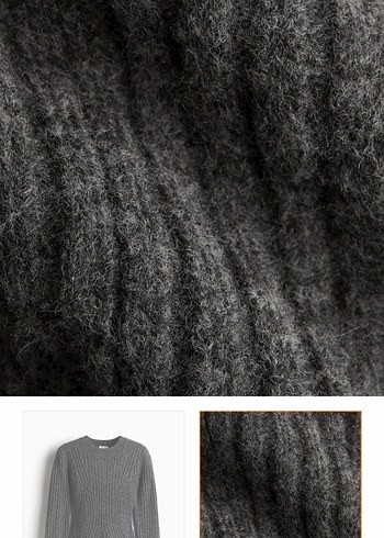 Gri Kadın Triko Midi Elbise - Görsel 2