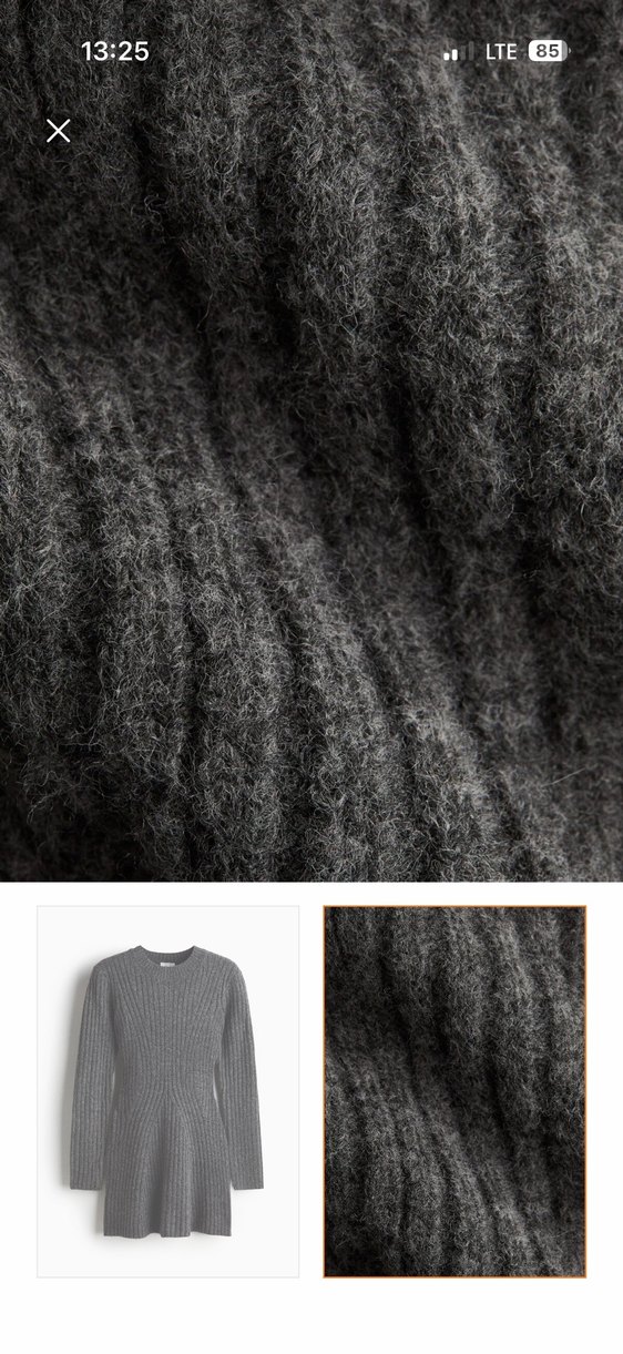 Gri Kadın Triko Midi Elbise - Görsel 2