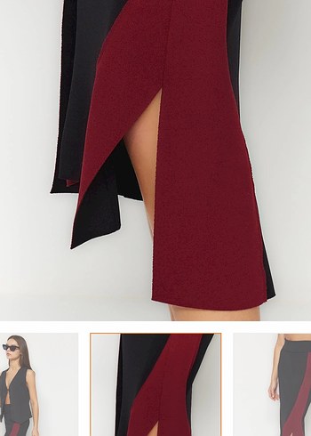 Önü Drapeli Siyah Uzun Etek - Görsel 4