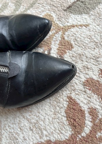 Parlak Siyah Deri Kadın Botlar - Görsel 2