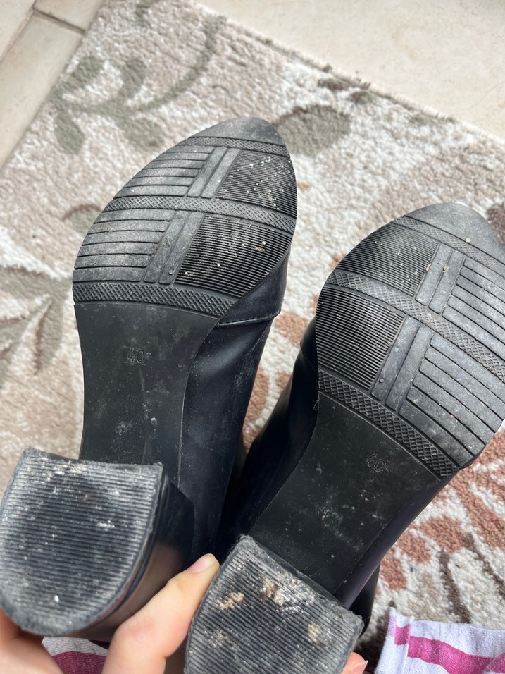 Parlak Siyah Deri Kadın Botlar - Görsel 4