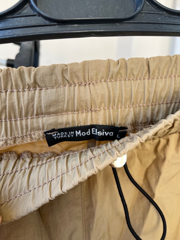 Bej Kadın Parasut Pantolon - Görsel 5