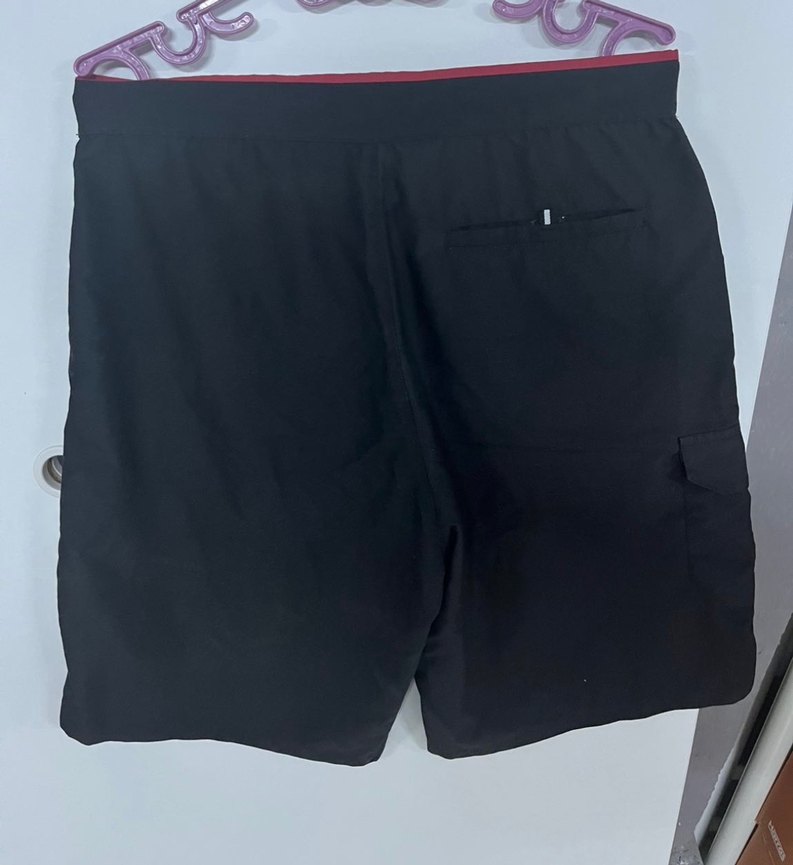 Siyah Baskılı Kemerli Erkek Mini Şort - Görsel 2