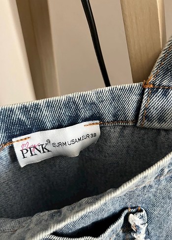 Kadın Mavi Denim Askılı Midi Salopet - Görsel 4